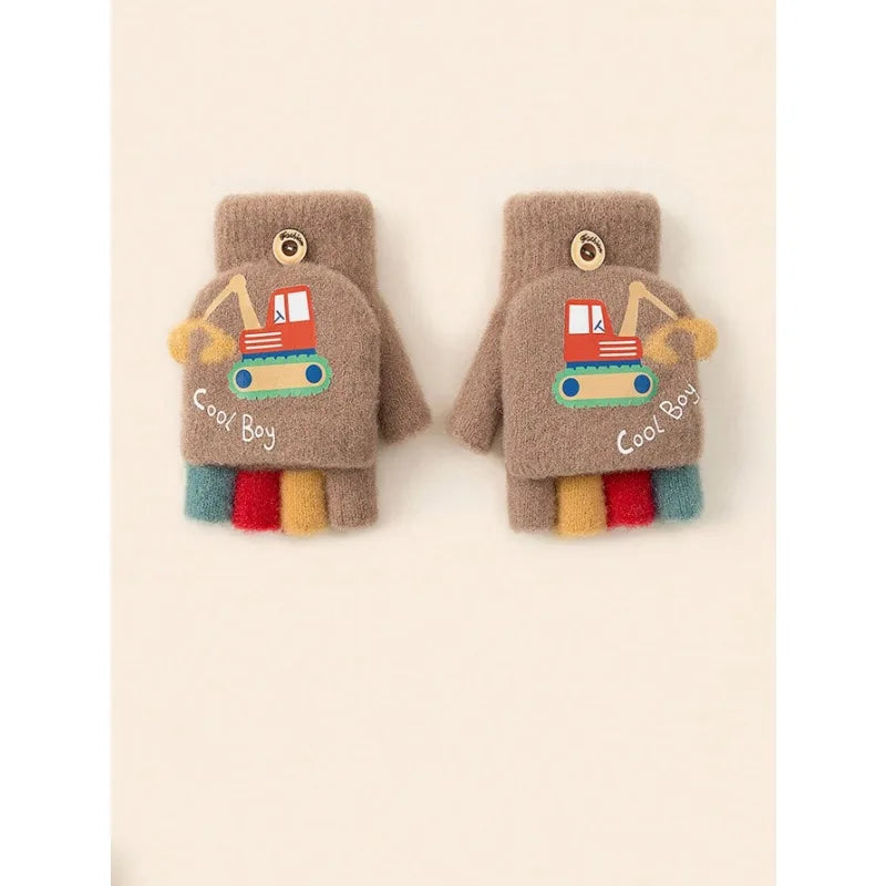 Excavator Flip Gloves for Toddlers